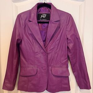 JILD NEW LEATHER INN Classic Lambskin 
Leather Jacket XS Grape Purple RARE